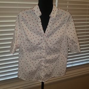 White with Red Ladybugs Dress Shirt